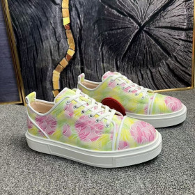 Christian Louboutin Adolon Junior Jacquard Sneakers Crepe Satin Flerfarvet