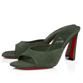 Christian Louboutin Condora Muldyr 85mm Veau Velour Tennessee Grøn