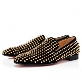 Christian Louboutin Mælkebøtte Pigge Loafers Velvet Pigge Black Christian Louboutin Sko