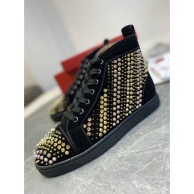 Christian Louboutin GalvaLouis Pigge Ruskind High-Top Sneakers Sort
