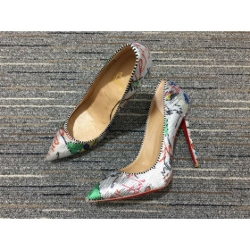 Christian Louboutin Loubitag Décolleté 554 Pumper 100mm Paillet Flerfarvet