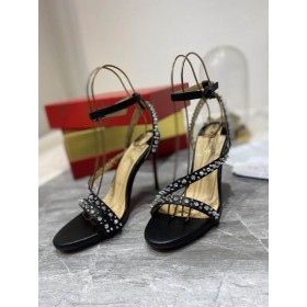 Christian Louboutin Mafaldina Spikes 100mm Sandaler Nappa Læder Sort