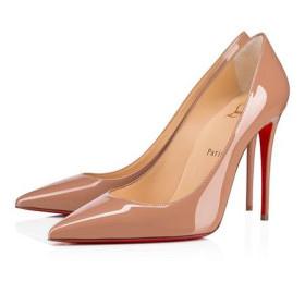 Christian Louboutin Pumper Kate 100 mm Nude 6248 Patent kalv