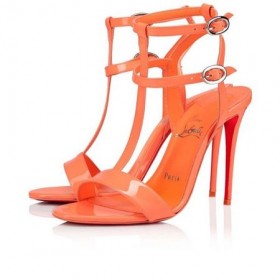 Christian Louboutin Sandal Mara 100 mm Træk/lin Træk Patent