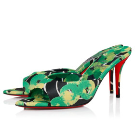 Christian Louboutin Miss Z Mule 80 Mm Mules Gaagal Coated Canvas Tropical