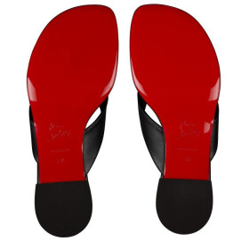 Christian Louboutin Sweet Janetonga Thongs Lamb Nappa Leather Black