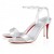 Christian Louboutin Loubigirl 85mm Strappy Sandaler Iriserende Læder Sølv CL Sko