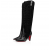 Christian Louboutin Santia Botta 85 mm Læder Og Veau Velour Sort Broderi