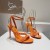 Christian Louboutin Mafaldina Spikes 100mm Sandaler Orange Patent Læder