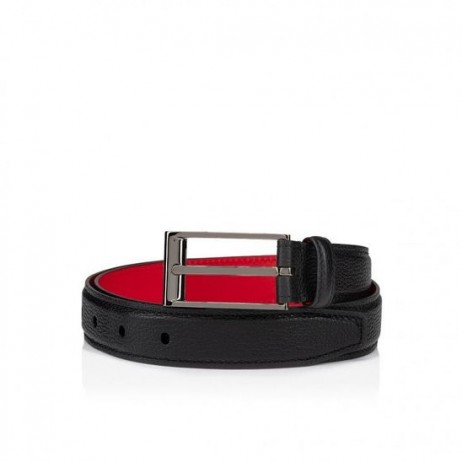 Christian Louboutin Bizzbelt Riem 30mm Korrelige Kalf Lederen Zwart