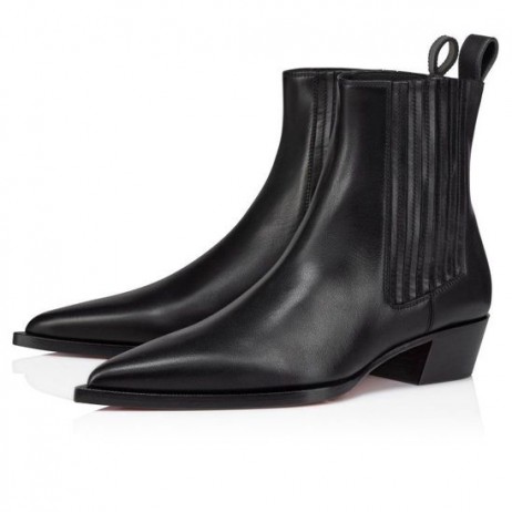 Christian Louboutin Cheliviss Lage Laarzen kalfsleer Zwart CL Schoenen