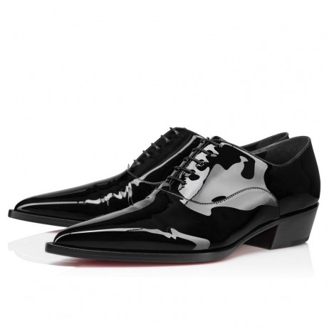 Christian Louboutin Eliviss Uomo Oxford Patent Kalf Leer Zwart