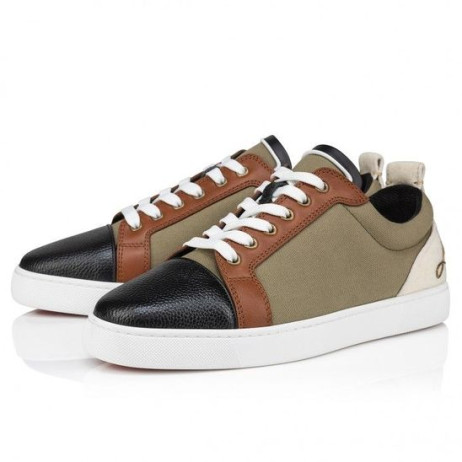 Christian Louboutin Leuk Louis Junior Sneakers Kalfsleer En Olona Canva Multicolor