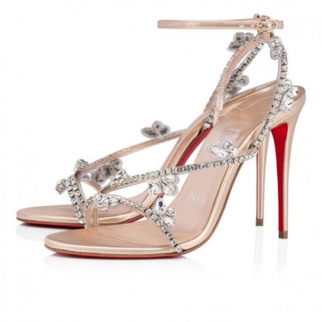Christian Louboutin Joli Koningin 100 Mm Sandalen Iriserende Leer Leche Christian Louboutin Schoenen