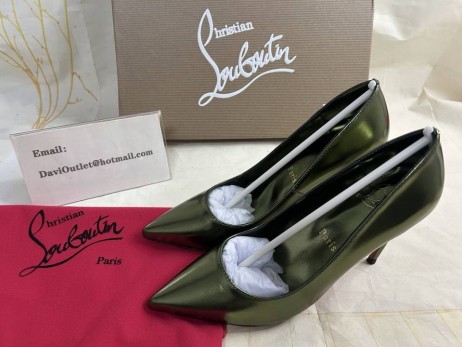Christian Louboutin Kate Pomp 100MM Nappa Leder Vertlaine CL Schoenen