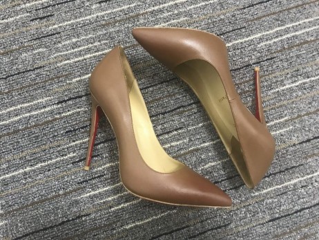 Christian Louboutin Kate Pompen 100mm Nappa Leder Donker Bruin