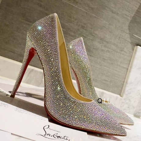 Christian Louboutin Kate Strass Degraderen Pompen 100mm Suède Multicolor