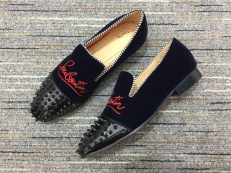 Christian Louboutin Spooky Loafers Fluweel en Patent Leather
