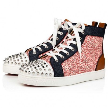 Christian Louboutin Lou Spikes Versie Multi Kalf
