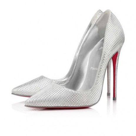 Christian Louboutin Pompen, Zodat Kate 120 mm Zilver/lin Zilver Stof