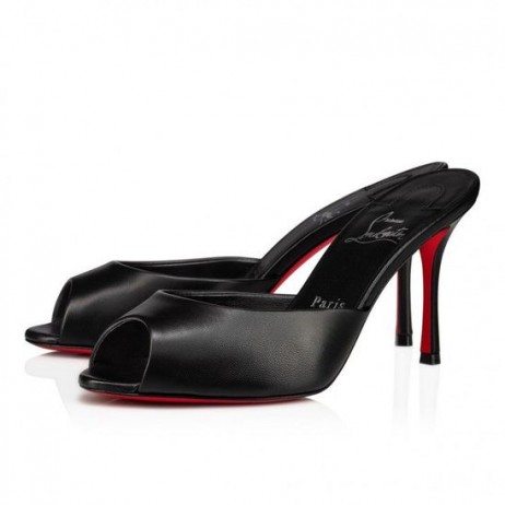 Christian Louboutin Mij Dolly 85 Mm Muildieren Nappa Leder Zwart CL Schoenen Winkel