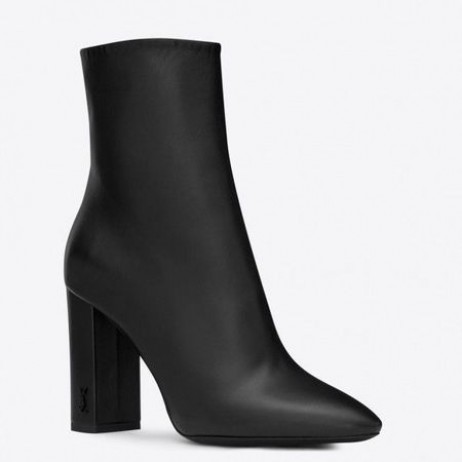 Saint Laurent Lou 95MM enkellaarsjes Black Lambskin Saint Laurent Schoenen