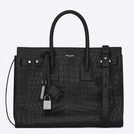 Saint Laurent Kleine Sac de Jour Souple Tas Zwart Krokodil Lederen