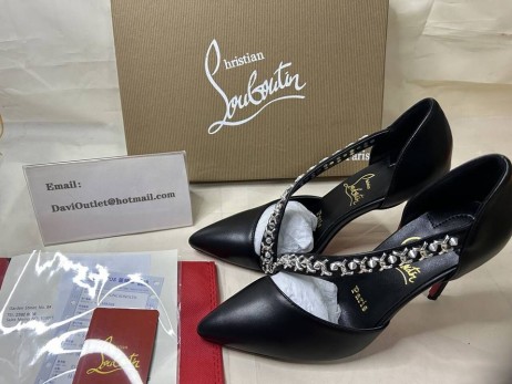 Christian Louboutin Deomina Keten Spike Spitse Teen Pompen 100mm CL Schoenen