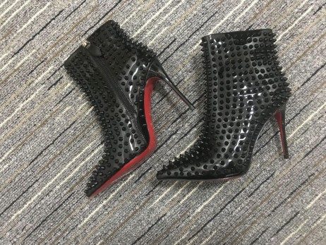 Christian Louboutin Snakilta Spiked Enkel Laarzen 100mm Patent Leather