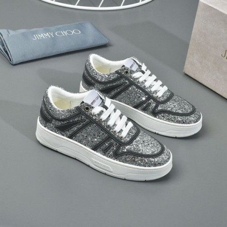 Jimmy Choo Hawaii F Low Top Sneakers Black Silver