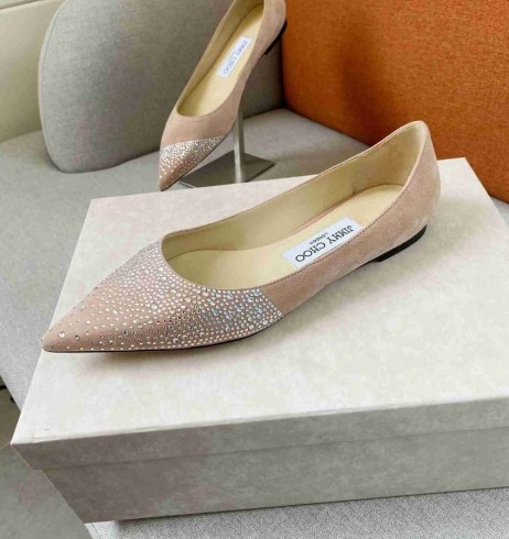 Jimmy Choo Liefde Flat Suede Roze