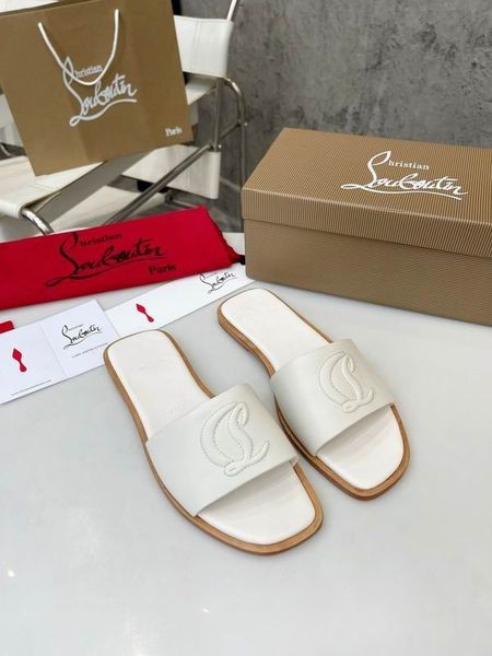 Christian Louboutin CL Mule kalfsleer CL Witte Schoenen