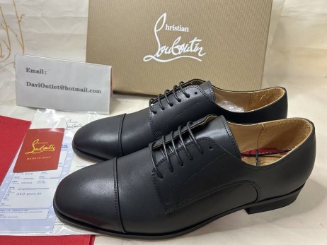 Christian Louboutin Cortomale Derbies Kalfsleer Zwart Christian Louboutin Schoenen