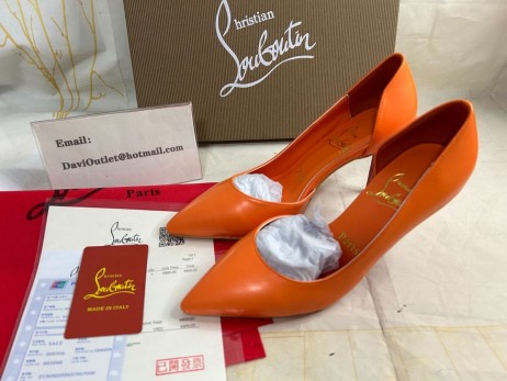 Christian Louboutin Iriza Pompen 85mm Nappa Leder Oranje CL Pompen
