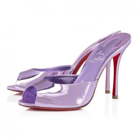 Christian Louboutin Mij Dolly 100 Mm Muildieren Specchio Leer Parme CL Schoenen