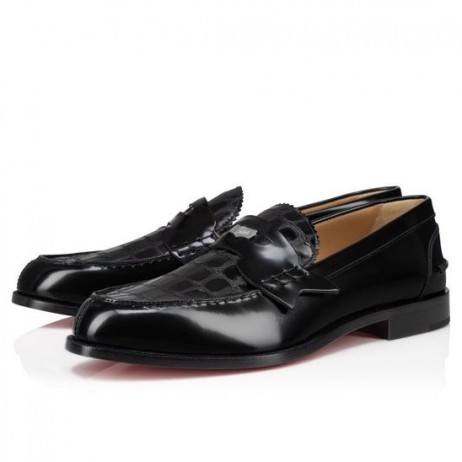 Christian Louboutin Penny Loafers Mannen Abrasivato Kalf Leer Zwart