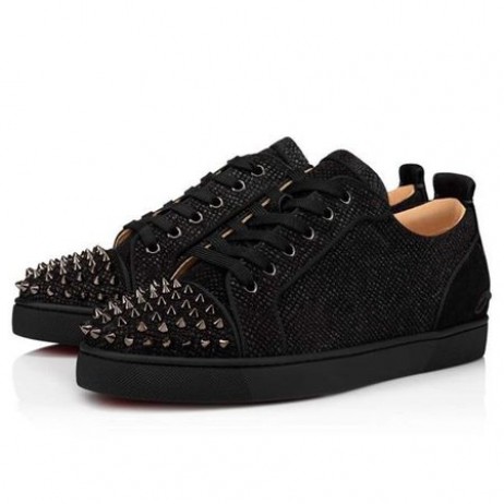 Christian Louboutin Leuk Louis Junior Spikes zwart/Zwart Pistool
