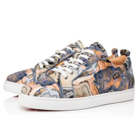 Christian Louboutin Lage Top Louis Junior Spikes Orlato Multi Neopreen Sneaker