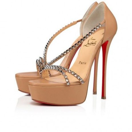 Christian Louboutin Platforms Zodat Spike Alta 150 mm Naakt Leer