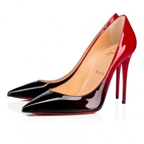 Christian Louboutin Pumps van Kate 100 mm Zwart/rood Patent kalf
