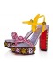 Christian Louboutin Atmospherica 130 Mm Sandalen Aftersun Bedrukt Nappa Leder Multicolor