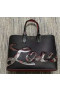 Christian Louboutin Cabata Tote Bag Logo Motief Korrelige Kalf Lederen Zwart