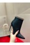 Christian Louboutin Keten Buit enkellaarsjes 100mm Zwart Kalfsleer