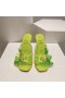 Christian Louboutin Iriserende Leer Mule Sandalen 100Mm TPU Fluo Geel