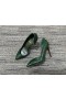 Christian Louboutin Iriza Pompen 100mm Croc-effect Leer Groen