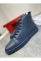 Christian Louboutin Louis High-Top Sneakers Kalfsleer Navy Blauw