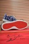 Christian Louboutin Louis Junior Low-top Sneakers Allover Logo Stof Navy