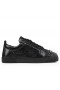 Christian Louboutin Louis Junior P Strass Eeuwigheid Sneakers Metallic Suede En Spikes Zwart
