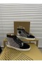 Christian Louboutin Louis Spikes High-top Sneakers Patent en Fluweel Zwart Zilver