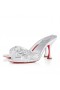 Christian Louboutin Mariza Is Terug Strass 85 mm Muildieren Sandalen Zilver Christian Louboutin Schoenen